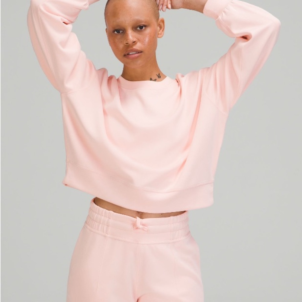 Lululemon Perfectly Oversized Cropped Crew Pink Mist